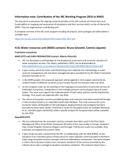 Information note: Contribution of the JRC Working