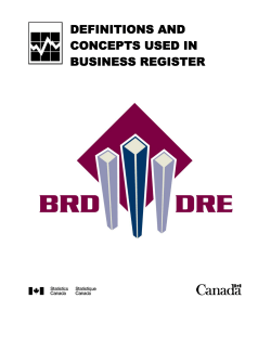 DEFINITIONS AND CONCEPTS USED IN BUSINESS REGISTER
