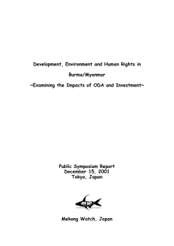 Development, Environment and Human Rights in Burma/Myanmar