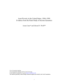 Asset Poverty in the United States, 1984&minus;1999