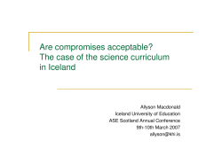 Are compromises acceptable? The case of the science curriculum in