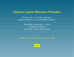Optimal Capital Allocation Principles