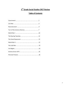 5 Grade Social Studies CRCT Review Table of Contents