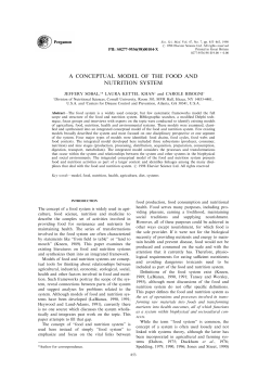 A CONCEPTUAL MODEL OF THE FOOD AND NUTRITION SYSTEM