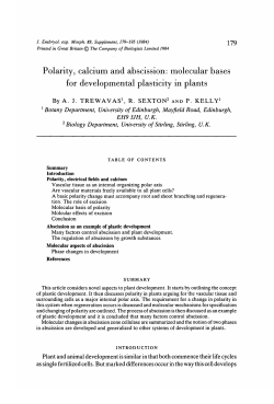 molecular bases for developmental plasticity in plants