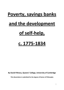 Poverty, savings banks and the development of self