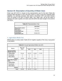 Section III: Description of Quantity of Water Uses