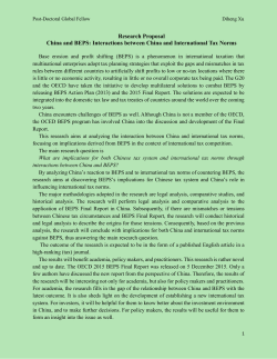 China and BEPS - NYU School of Law