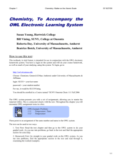 Chemistry, To Accompany the OWL Electronic