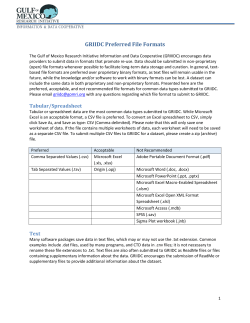 GRIIDC Preferred File Formats - Gulf of Mexico Research Initiative