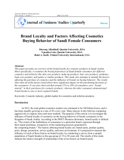 Brand Loyalty and Factors Affecting Cosmetics Buying Behavior of