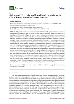 Arthropod Diversity and Functional Importance in Old-Growth