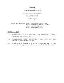 AGENDA PUBLIC SAFETY COMMITTEE 6:00 pm, Monday, October