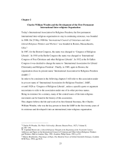 Chapter 2 (on the history of IARF) - International Association for