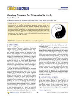Chemistry Education: Ten Dichotomies We Live By