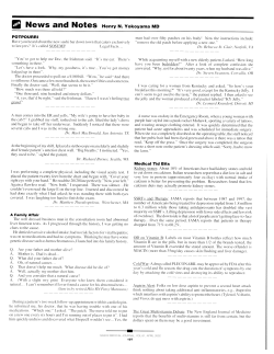 News and Notes Henry N. Yokoyama MD POTPOURRI