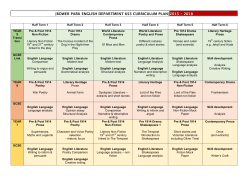 English Curriculum Plan