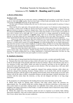Solutions to PI5: Solids II &ndash; Bonding and Crystals