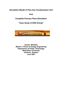 Simulation Model of A Flue Gas Condensation Unit