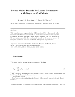 Second Order Bounds for Linear Recurrences with Negative