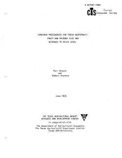 Consumer Preferences for Fresh Grapefruit