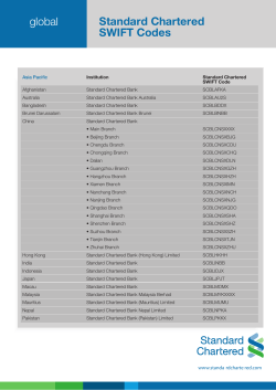 Standard Chartered SWIFT Codes global
