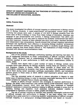 This study Investigated the effects ofconcept mapping