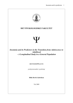 Insomnia and its Predictors in the Transition from - (BORA)
