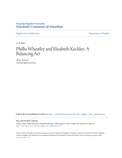 Phillis Wheatley and Elizabeth Keckley