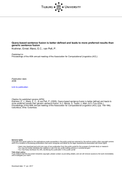 Query-based sentence fusion - Research portal