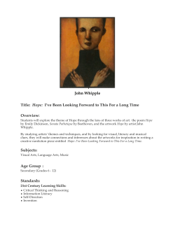 John Whipple Title: Hope: I`ve Been Looking Forward to This For a