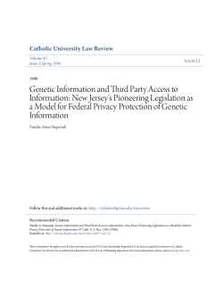 Genetic Information and Third Party Access to Information: New