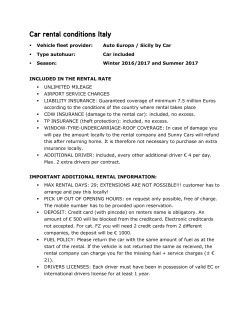 Car rental conditions Italy
