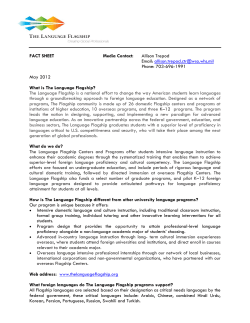 FACT SHEET Media Contact - UW-Madison Russian Flagship Center