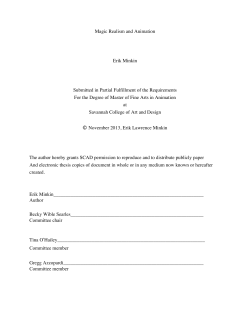 Magic Realism and Animation Erik Minkin Submitted in Partial