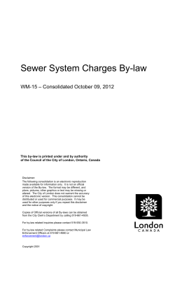 Sewer System Charges By-law