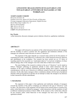 linguistic realizations of egalitarian and totalitarian attitudes of