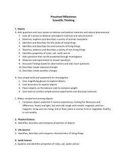Preschool Milestones Scientific Thinking