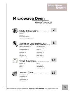 Microwave Oven - Hamilton Beach