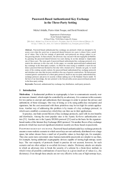 Password-Based Authenticated Key Exchange in the Three