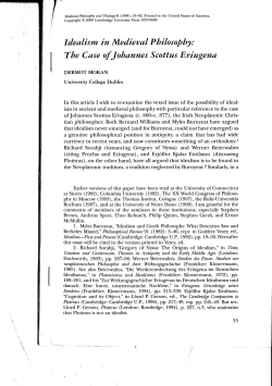 Idealism in Medieval Philosophy