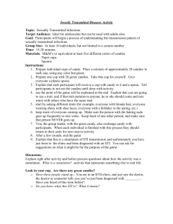 Sweetly Transmitted Diseases Activity Topic: Sexually Transmitted