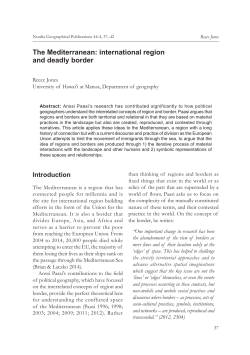 The Mediterranean: international region and deadly border