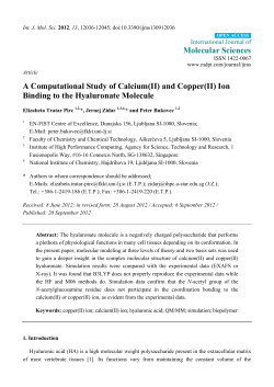 A Computational Study of Calcium(II) and Copper(II) Ion Binding to