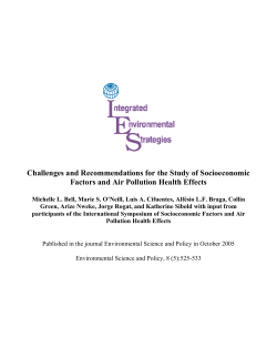 Challenges and Recommendations for the Study of Socioeconomic