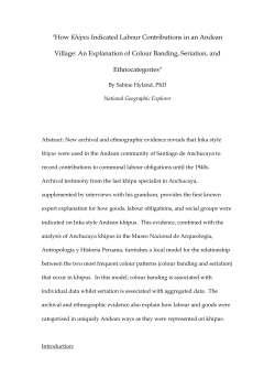 "How Khipus Indicated Labour Contributions in an Andean Village