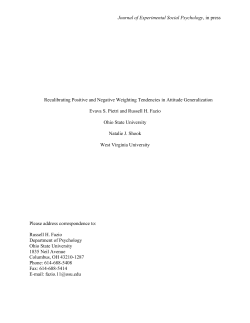 Journal of Experimental Social Psychology, in press Recalibrating