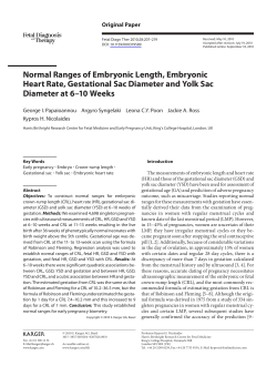 Normal Ranges of Embryonic Length, Embryonic Heart Rate