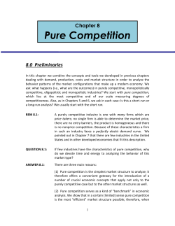 Chapter 8 Pure Competition
