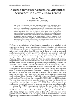 A Trend Study of Self-Concept and Mathematics Achievement in a